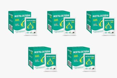 KIT 5UNI ACETILCISTEINA 600MG C/ 16 SACHêS - EUROFITO