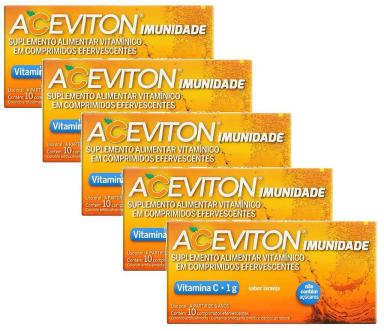 KIT 5UNI ACEVITON IMUNIDADE 1GR 10 COMP. EFERV. - CIMED