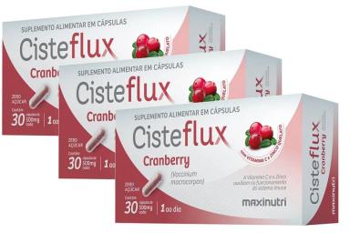 KIT 3UNI CISTEFLUX CRANBERRY 30 CáPS - MAXINUTRI