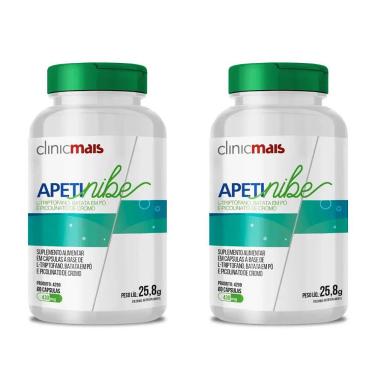 KIT 2UNI APETINIBE L-TRITOFANO+BATATA Pó+CROMO 430MG - 60 CáPS - CLINIC MAIS