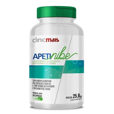 APETINIBE L-TRITOFANO+BATATA Pó+CROMO 430MG - 60 CáPS - CLINIC MAIS