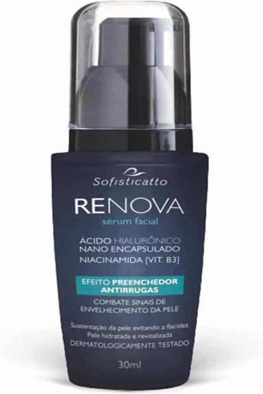 KIT COM 4 RENOVA SéRUM FACIAL PREENCHEDOR ANTIRRUGAS COM ÁCIDO HIALURôNICO 30ML SOFISTICATTO