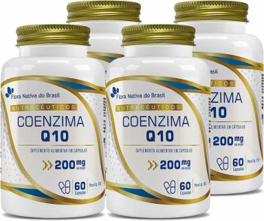 4 COENZIMA Q10 100% PURA (200MG/PORçãO) 60 CAPS FLORA NATIVA