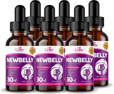 KIT 6 NEWBELLY- ÁCIDO HIALURôNICO, SILíCIO, RESVERATROL, COLáGENO E SELêNIO 30ML CELLIV