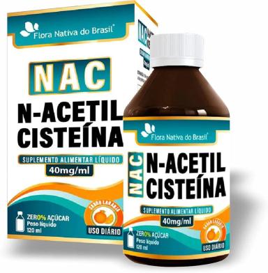 NAC (N-ACETILCISTEINA) 40MG/ML EM LíQUIDO 120ML SABOR LARANJA