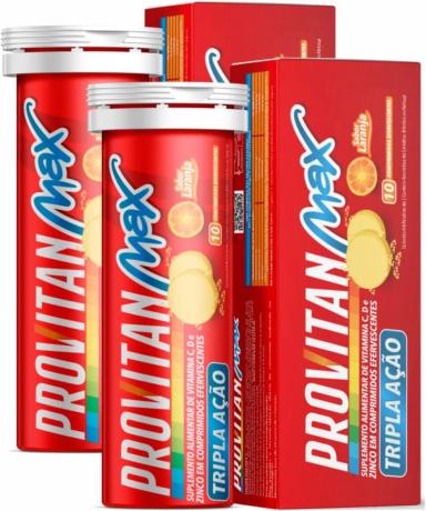 KIT COM 2 PROVITAN MAX VITAMINA C, D E ZINCO EM 10 COMPRIMIDOS EFERVESCENTES DE 1000MG PROMEL