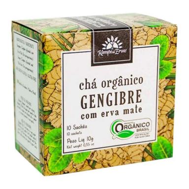 CHá DE GENGIBRE E MATE ORGâNICO KAMPO DE ERVAS 10 SACHêS