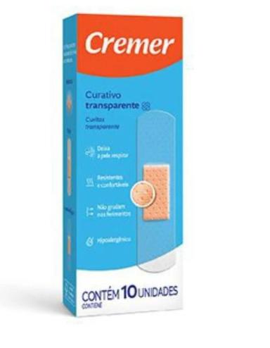 CURATIVO HIPOALERGêNICO TRANSPARENTE (CAIXA COM 10 UNIDADES) - CREMER