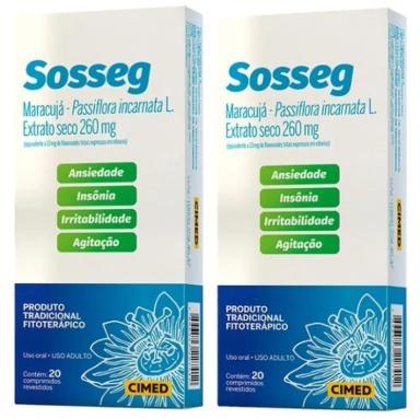 KIT 2 SOSSEG EXTRATO DE MARACUJá 260MG COM 20CPR - CIMED
