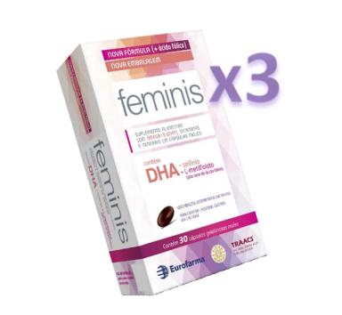 KIT 3 SUPLEMENTO FEMINIS 30CPS + 30CPS - EUROFARMA