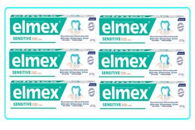 KIT 6 PASTA DE DENTE ELMEX SENSITIVE EM CREME 110G - ELMEX