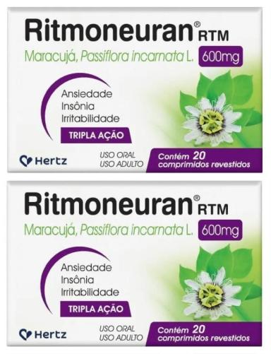 KIT 2 RITMONEURAN MARACUJá 600MG 20 COMPRIMIDOS - KLEY HERTZ