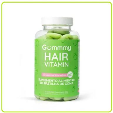GUMMY HAIR VITAMINAS ORIGINAL SABOR MAçã VERDE 60 GOMAS