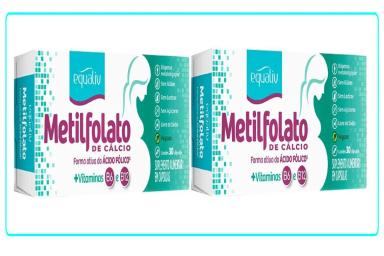KIT 2 METILFOLATO DE CáLCIO VITAMINA B6 B12 30 CPS - EQUALIV