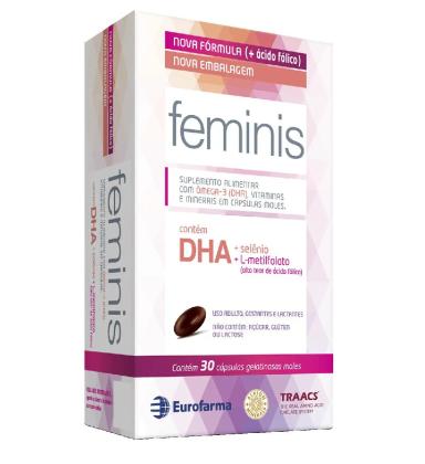 FEMINIS DHA + SELêNIO + METILFOLATO 30CPS - EUROFARMA