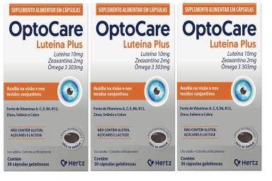 KIT 3 SUPLEMENTO OPTOCARE LUTEíNA PLUS 30 CPS - KLEY HERTZ