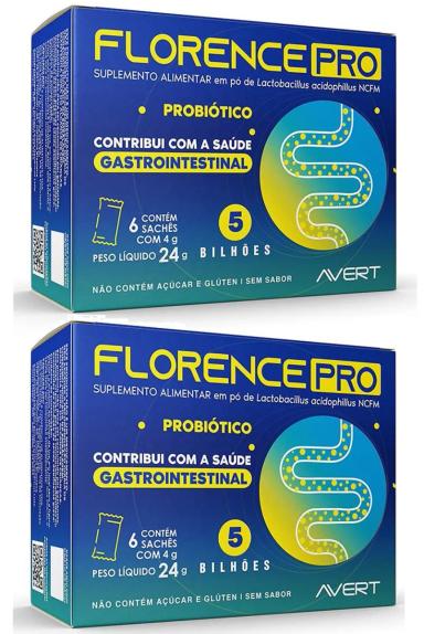 KIT 2 SUPLEMENTO FLORENCE PRO PROBIóTICO 6 SACHêS - AVERT