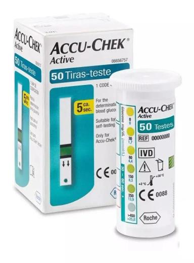 TIRAS ACCU-CHEK ACTIVE COM 50 UNIDADES  - ACCU-CHEK