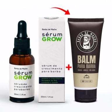 KIT SERUM GROW E BALM PREENCHE FALHAS BARBA CABELO PELO
