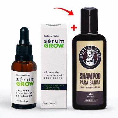 KIT SéRUM GROW TONICO E SHAMPOO ICE 140ML PARA CRESCER BARBA