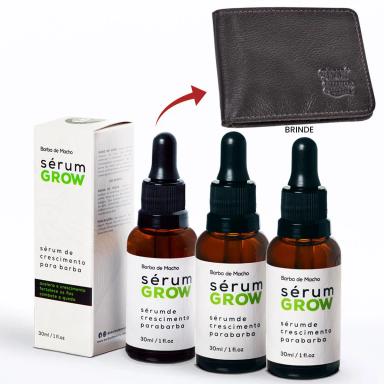 KIT SéRUM GROW ESPECIAL 3 MESES CRESCE PREENCHE FALHAS BARBA