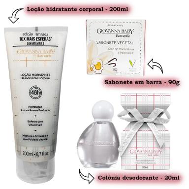 GIOVANNA BABY BLANC VANILLA KIT LOçãO + COLôNIA + SABONETE