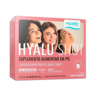 COLáGENO VERISOL EQUALIV HYALU SHOT 20 SACHêS SABOR PINK LEMONADE