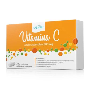 VITAMINA C EQUALIV ÁCIDO ASCóRBICO 500MG COM 30 CáPSULAS
