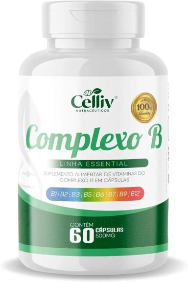 COMPLEXO B (B1, B2, B3, B5, B6, B7, B9, B12) 60 CAPS DE 500MG CELLIV