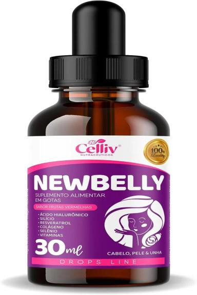 NEWBELLY - ÁCIDO HIALURôNICO, SILíCIO, RESVERATROL, COLáGENO E SELêNIO 30ML CELLIV