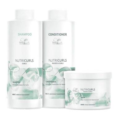 WELLA PROFESSIONALS NUTRICURLS SALON SHAMPOO + CONDICIONADOR 1L + MáSCARA 500ML
