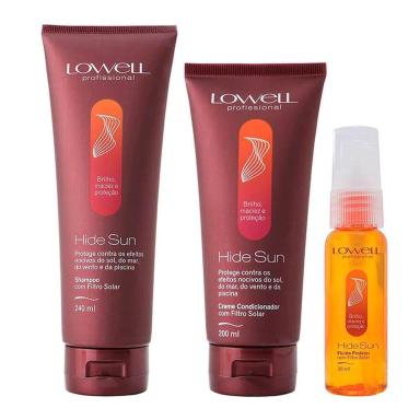 LOWELL HIDE SUN KIT - SHAMPOO 240ML + CONDICIONADOR 200ML + FLUÃ­DO 30ML