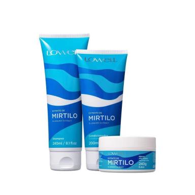LOWELL EXTRATO DE MIRTILO SHAMPOO 240ML + CONDICIONADOR 200ML + MÁSCARA 240G
