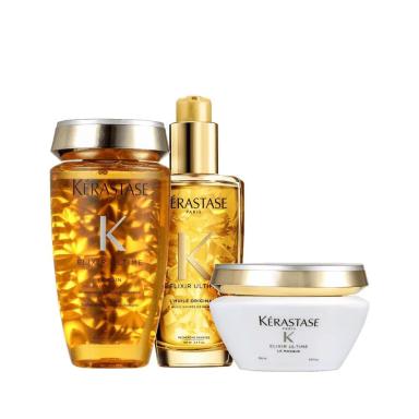 KÉRASTASE ELIXIR ULTIME MASQUE ORIGINALE KIT (SHAMPOO + MÁSCARA + OLÃ©O)