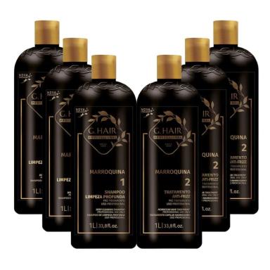 G.HAIR ESCOVA PROGRESSIVA MARROQUINA 3 KITS DE (2 X 1 LITRO)