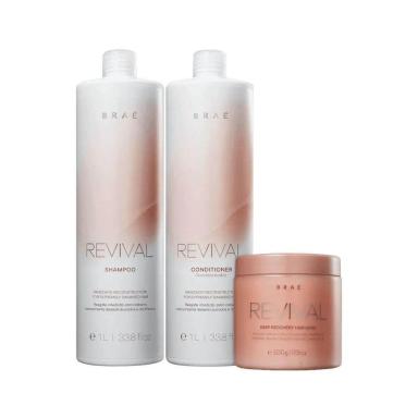 BRAÉ  REVIVAL SHAMPOO 1000ML + CONDICIONADOR 1000ML + MÁSCARA 500G