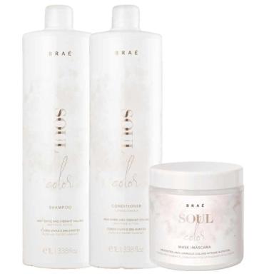 BRAÉ SOUL COLOR - SHAMPOO + CONDICIONADOR 1000ML + MÁSCARA 500G