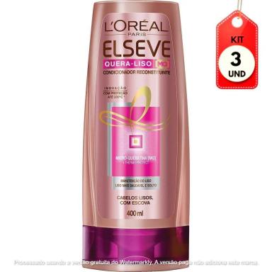 KIT C/03 ELSEVE QUERA LISO CONDICIONADOR 400ML