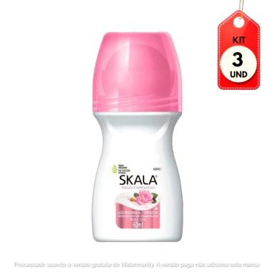 KIT C/03 SKALA ROSAS E AMêNDOAS DESODORANTE ROLLON 60ML