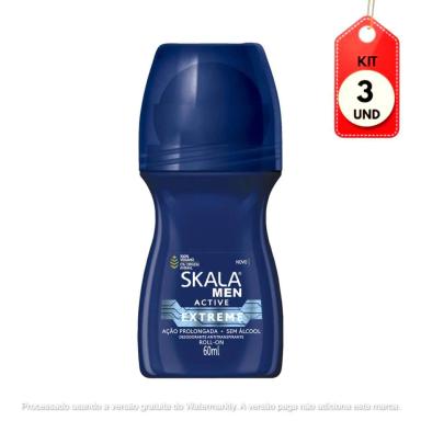 KIT C/03 SKALA FOR MEN EXTREME DESODORANTE ROLLON 60ML