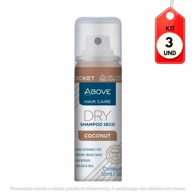 KIT C/03 ABOVE COCONUT MINI SHAMPOO A SECO 50ML
