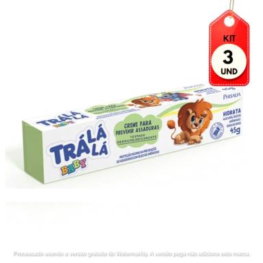 KIT C/03 TRáLáLá BABY HIDRATA CREME P/ ASSADURA 45G