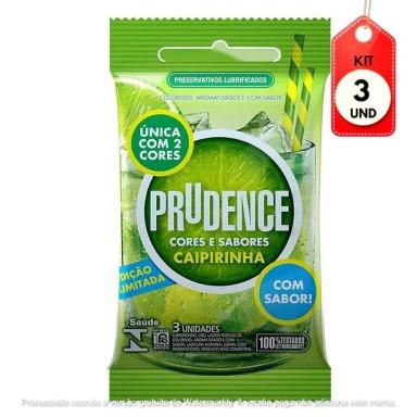 KIT C/03 PRUDENCE AROMA &amp;amp;AMP; SABOR CAIPIRINHA PRESERVATIVOS C/3