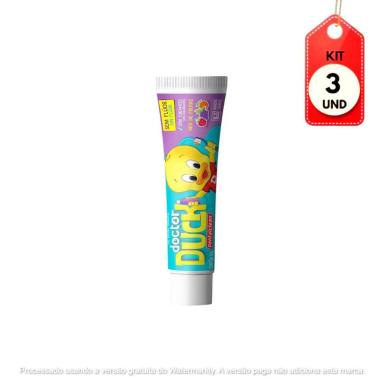 KIT C/03 DENTAL CLEAN DR DUCK GEL DENTAL INFANTIL S/ FLúOR 50G