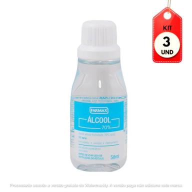 KIT C/03 FARMAX ÁLCOOL 70% ETíLICO 50ML