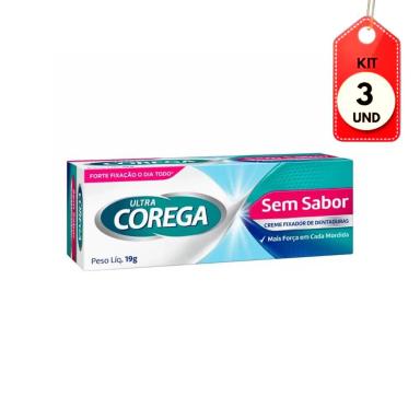 KIT C/03 COREGA ULTRA FIXADOR DE DENTADURAS CREME 19G