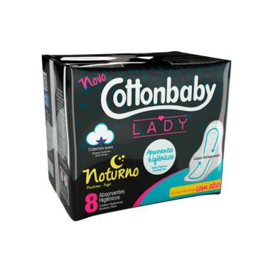 COTTONBABY LADY SUAVE NOTURNO C/ ABAS C/8 ABSORVENTE