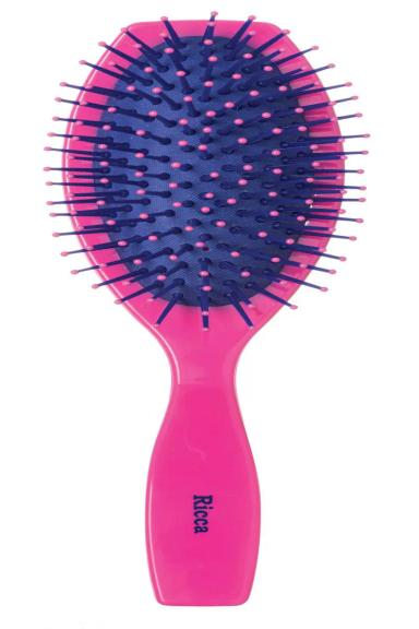 ESCOVA RICCA PINK OVAL ALMOFADADA