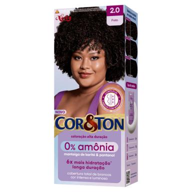 NIELY KIT CREME COLORAçãO COR&amp;amp;AMP;TON 0% AMôNIA 2.0 PRETO 175G
