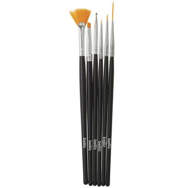KIT DE PINCéIS PARA DECORAçãO DE UNHAS BELLIZ 6 UNID